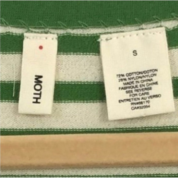 Anthropologie Moth Green & White Zipper Cardigan Size Small/P Well loved item! - Picture 6 of 9